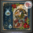 Happy Holidays Vintage Scene Blue 5