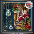 Happy Holidays Vintage Scene Blue 6