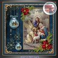 Happy Holidays Vintage Scene Blue 7