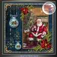Happy Holidays Vintage Scene Blue 8