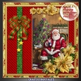 GOLD Happy Holidays Vintage Santa 2