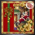 GOLD Happy Holidays Vintage Santa 3