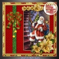 GOLD Happy Holidays Vintage Santa 4