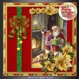GOLD Happy Holidays Vintage Santa 5