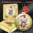 3D Bauble Card And Gift Box Gold 4