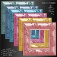Six Med.Color Floral Print Frames CU Kit.3