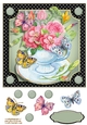 Teacups Flowers & Butterflies Card Front 1