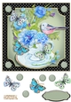 Teacups Flowers & Butterflies Card Front 2