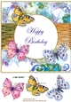 Floral and Butterflies Birthday Card Front 3