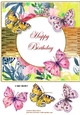 Floral and Butterflies Birthday Card Front 4