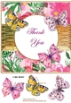 Floral and Butterflies Thank You Card Front 1