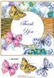 Floral and Butterflies Thank You Card Front 3