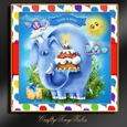 Birthday Age Elephant Cardfront Mini Kit-2