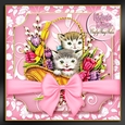 Vintage Kitten Baskets Kit-2-Pink