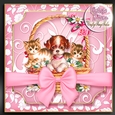 Vintage Kitten Baskets Kit-4-Pink