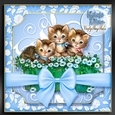 Vintage Kitten Baskets Kit-2-Blue