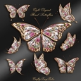 Eight Elegant Floral Butterflies Kit-1