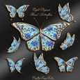 Eight Elegant Floral Butterflies Kit-4