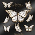 Eight Elegant White Wedding Butterflies