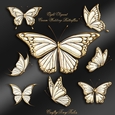 Eight Elegant Cream Wedding Butterflies