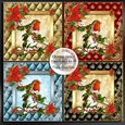 Quilted Christmas Card Fronts Set-2B