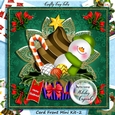 Snowman Holiday Cupcake Card Front Kit-2