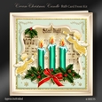 Cream Christmas Candle 8x8 Card Kit-2