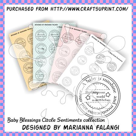Baby Blessings Circle Sentiments Collection (digi Stamps)