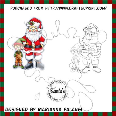 Santa's Little Helper and Sentiment Digi Stamp