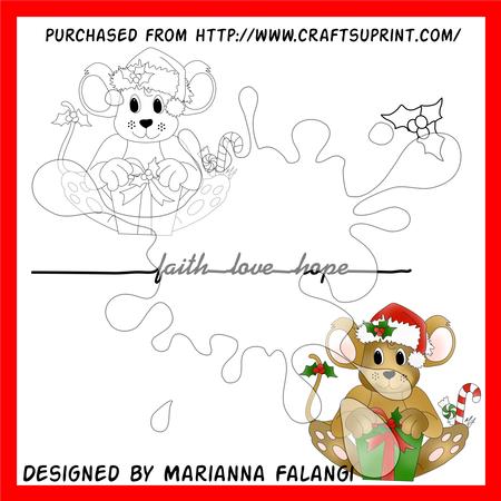 Christmas Present and Sentiment Digi Stamp