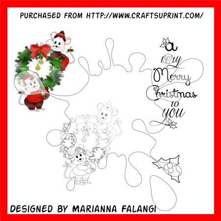 Decorating Mice and Sentiment Digi Stamp