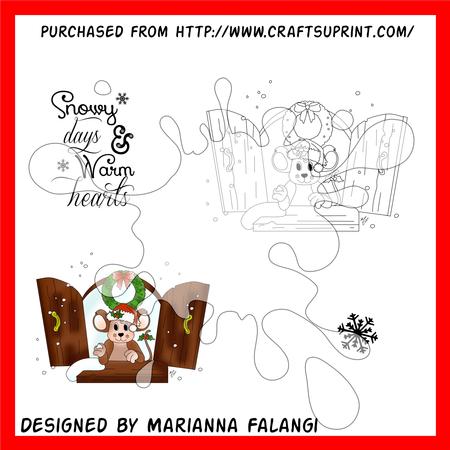 Enjoy the Snow and Sentiment Digi Stamp