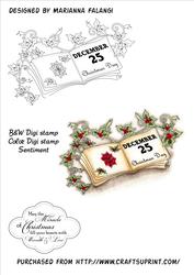 Christmas Book Digital Stamp and Sentiment