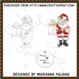 Santa and His List and Sentiment Digi Stamp