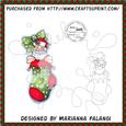 Santa in Stocking and Sentiment Digi Stamp