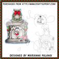 Santa Stuck in Fireplace and Sentiment Digi Stamp