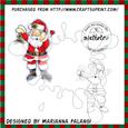 Santa Under the Mistletoe and Sentiment Digi Stamp