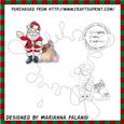 Santa with His Sack and Sentiment Digi Stamp