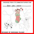 Christmas Sock Mouse and Sentiment Digi Stamp