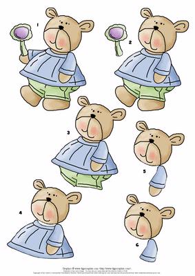 Teddy in Blue with Rattle