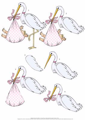 Stork with Pink Baby Bundle