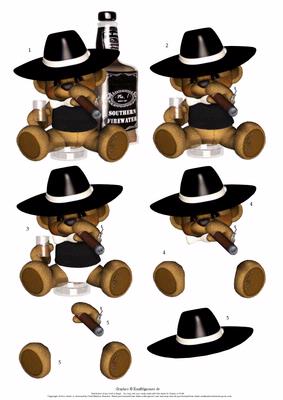Teddy with Drink and Cigar