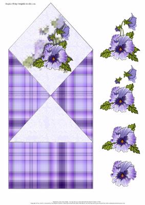 Lilac Pansy on Spring Card