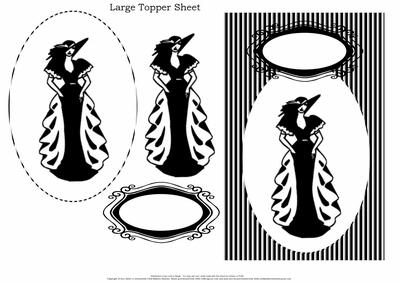 Large Topper Card Front Black N White