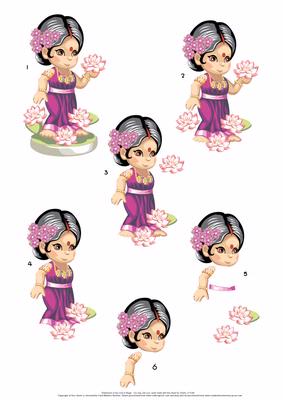 Ethnic Girl with Waterlillies
