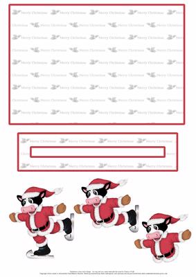 Christmas Skating Cow