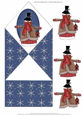 Snowman with Birdhouse Spring Card