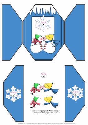 Kissing Snowman Gatefold