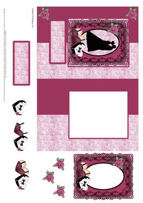 Mauve Wedding Foldback Card