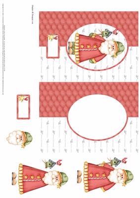 Santa and Birdhouse Foldback Card